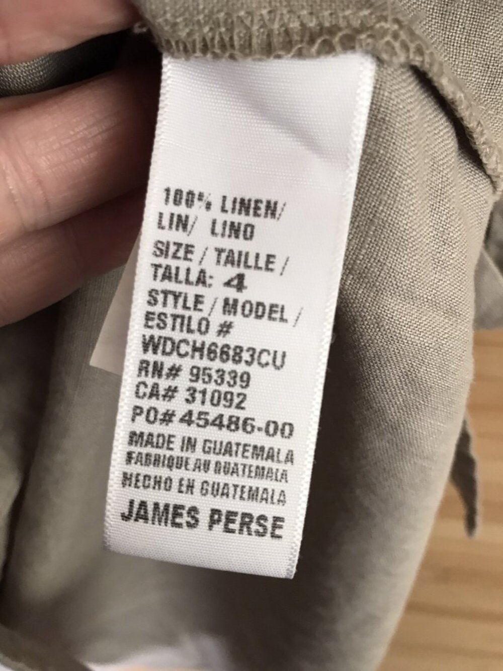STANDARD JAMES PERSE 100% Linen Button Down Shirt Dress sand tan Size 4 - Picture 5 of 5